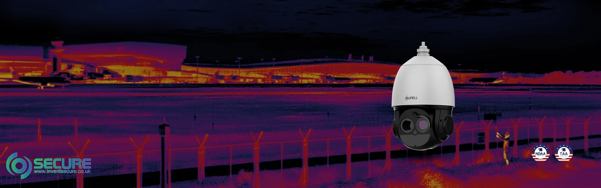 360° thermal coverage with fast PTZ control, accurate temperature detection, smart tracking, and 24/7 perimeter protection.