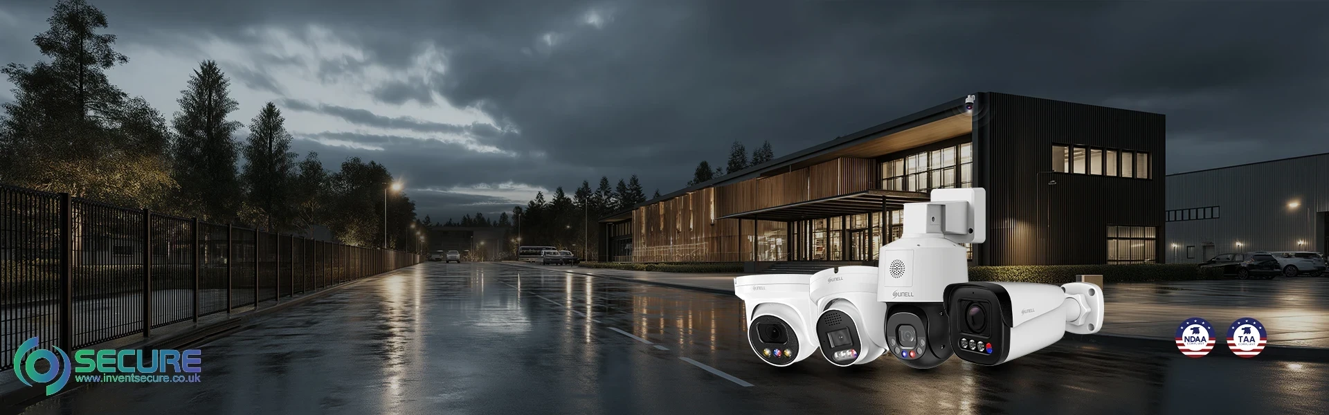 Sound and light for deterrence to potential offenders.